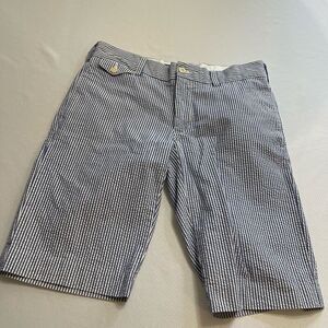 Ralph Lauren Sport Blue White Seersucker Shorts Size 6